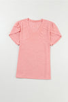 V-Neck Petal Sleeve T-Shirt - Maple Row Boutique 