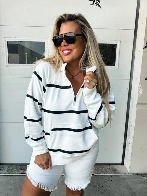 PREORDER: Summer Striped Easy Does It Pullover in Two Colors - Maple Row Boutique 