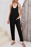 Pocketed Scoop Neck Spaghetti Strap Overalls - Maple Row Boutique 