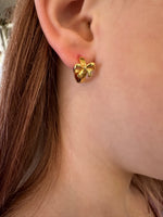 Gold Bow Huggie Hoop Earrings - Maple Row Boutique 