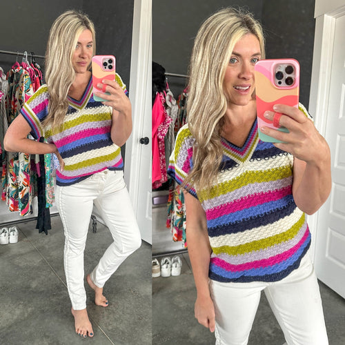 Another One V-Neck Striped Top - Maple Row Boutique 