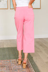 Lisa High Rise Control Top Wide Leg Crop Jeans in Pink - Maple Row Boutique 
