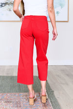 Lisa High Rise Control Top Wide Leg Crop Jeans in Red - Maple Row Boutique 