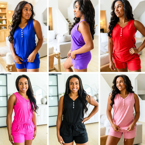 PREORDER: Solid Sleeveless Pajama Set in Six Colors - Maple Row Boutique 