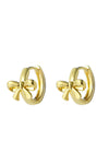 Gold Bow Huggie Hoop Earrings - Maple Row Boutique 