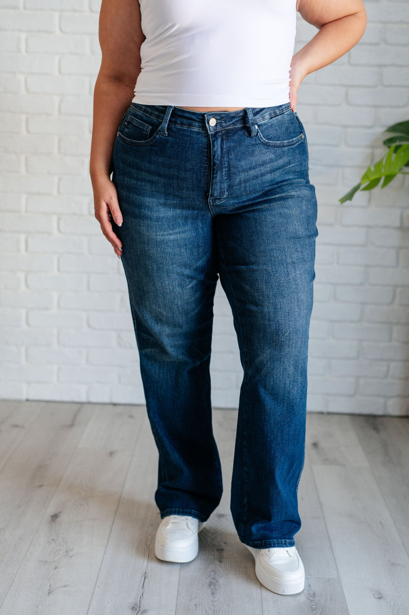 Muriel Mid Rise Control Top Classic Straight Jeans - Maple Row Boutique 