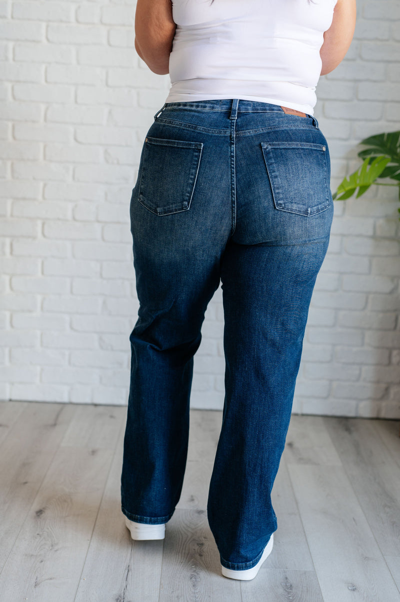 Muriel Mid Rise Control Top Classic Straight Jeans - Maple Row Boutique 