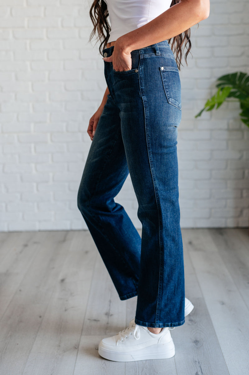 Muriel Mid Rise Control Top Classic Straight Jeans - Maple Row Boutique 