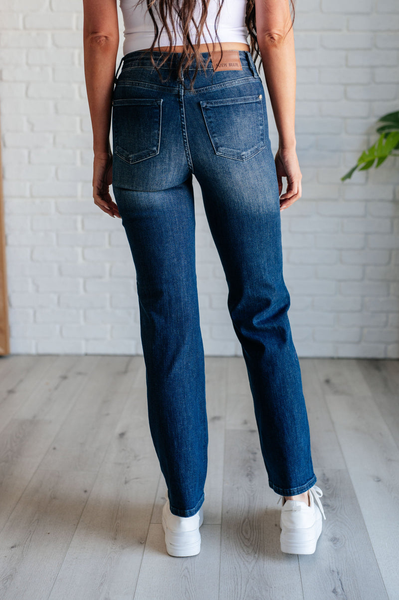 Muriel Mid Rise Control Top Classic Straight Jeans - Maple Row Boutique 
