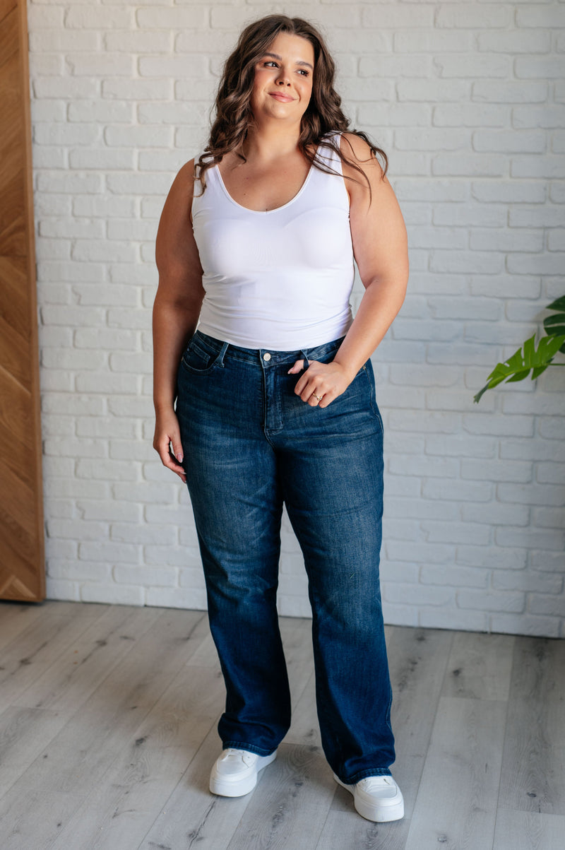 Muriel Mid Rise Control Top Classic Straight Jeans - Maple Row Boutique 