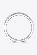 Moissanite Platinum-Plated Half-Eternity Ring - Maple Row Boutique 