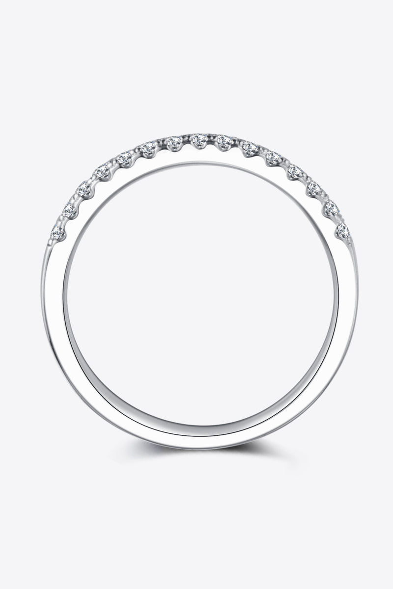Moissanite Platinum-Plated Half-Eternity Ring - Maple Row Boutique 