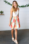 Multicolor Patchwork Two-Fer Rib Elastic Waist Belted Dress - Maple Row Boutique 