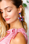 Americana Resin Star Dangle Earrings - Maple Row Boutique 