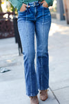 Center Seam High Rise Boot Cut Denim Jeans - Maple Row Boutique 