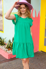 St. Patrick Green High Yoke Poplin Dress - Maple Row Boutique 