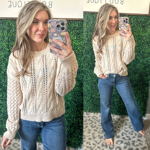 A Note of Thanks Cable Knit Sweater - Maple Row Boutique