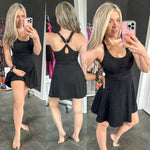 Hop, Skip and a Jump Dress with Shorts Set in Black - Maple Row Boutique 