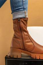 Raylin Bootie in Camel - Maple Row Boutique 