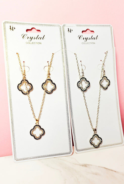 Clover Earring & Necklace Set - Maple Row Boutique 