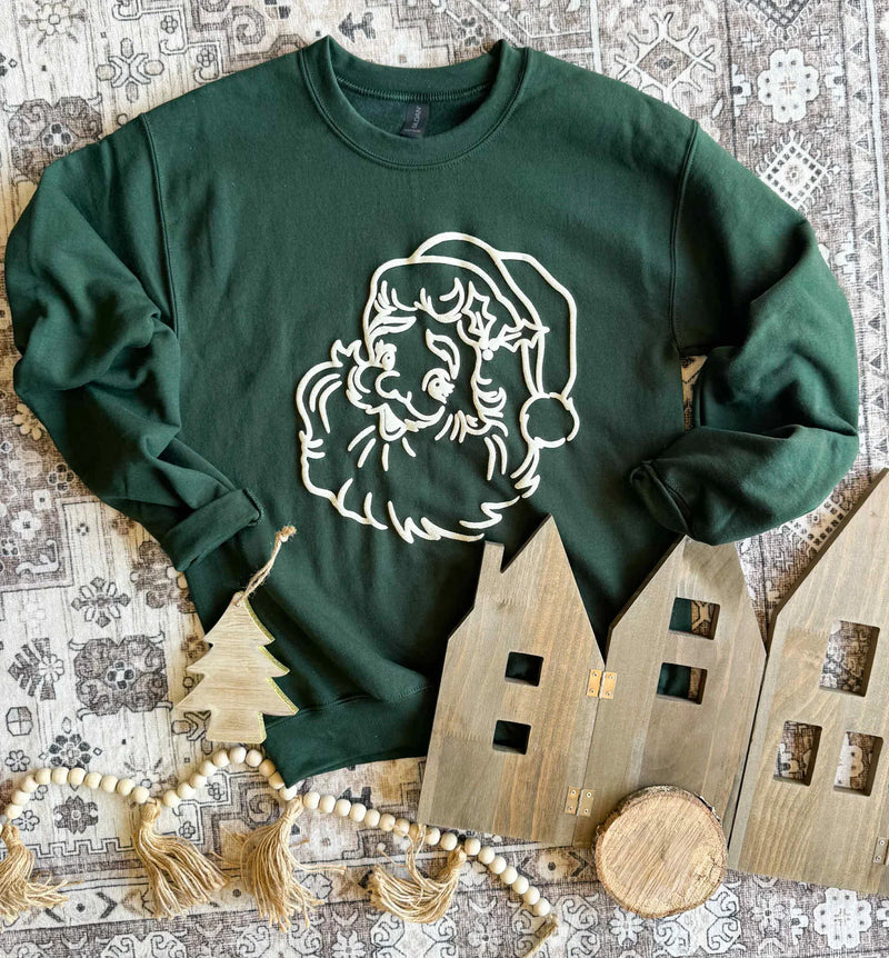 Santa Puff Ink Neutrals Sweatshirt