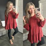 Tiered Dot Tunic Top In Mulberry - Maple Row Boutique 