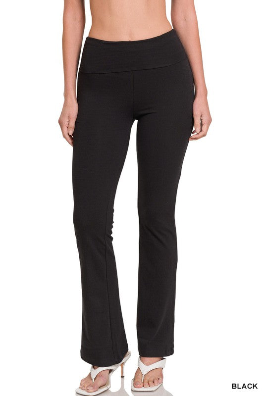 SP-227 Black Yoga Flares - Maple Row Boutique 