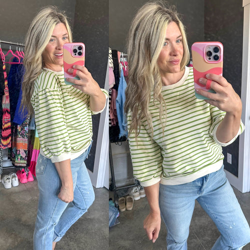 Enrichment Time Striped Top - Maple Row Boutique 