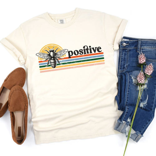 PREORDER: Bee Positive Graphic Tee - Maple Row Boutique 