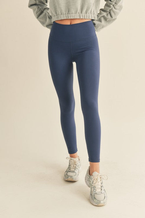 DOORBUSTER Deal! Get Going Performance High-Rise Leggings - Soft Navy - Maple Row Boutique 