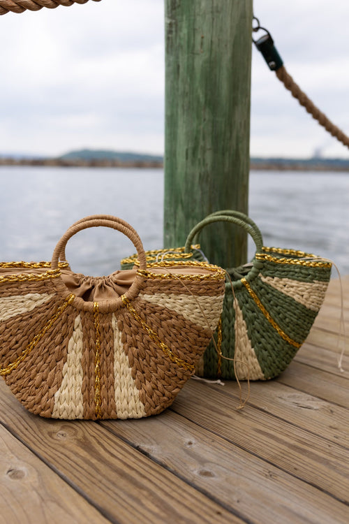 Woven Straw Tote Bag - Maple Row Boutique 