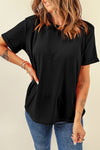 Round Neck Short Sleeve T-Shirt - Maple Row Boutique 