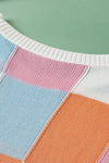 Color Block Round Neck Cap Sleeve Knit Top - Maple Row Boutique 