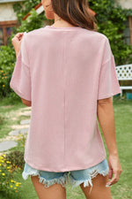 Round Neck Half Sleeve T-Shirt - Maple Row Boutique 