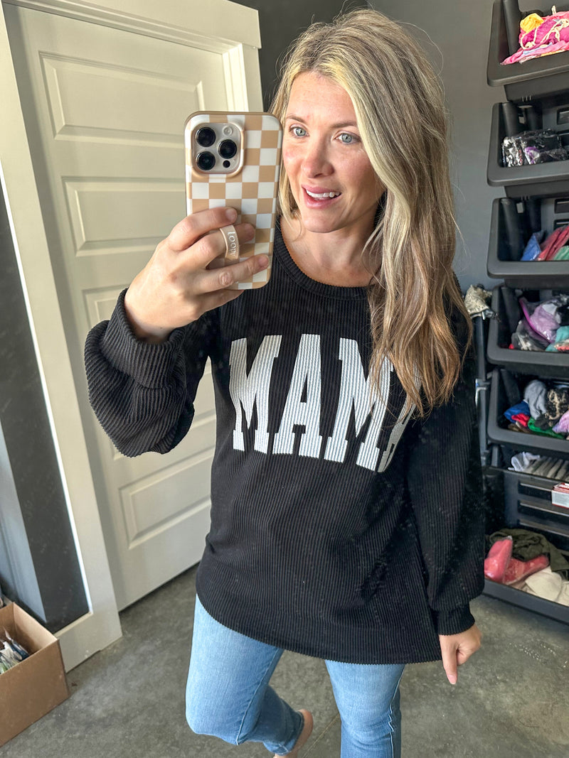 Mama Corded Pullover - Maple Row Boutique 