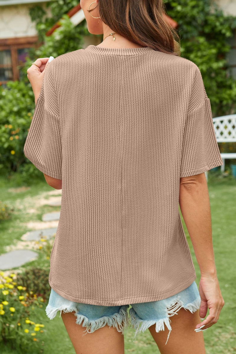 Round Neck Half Sleeve T-Shirt - Maple Row Boutique 