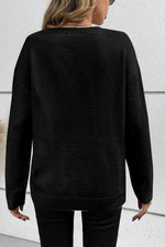 BOO Round Neck Long Sleeve Sweater - Maple Row Boutique 