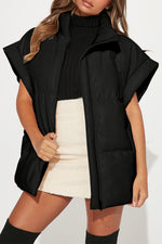 Pocketed Zip Up Vest Coat - Maple Row Boutique 