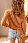 Double Take Full Size Half Button Drop Shoulder T-Shirt - Maple Row Boutique 
