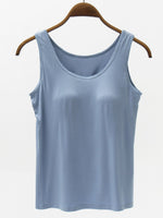 Full Size Wide Strap Modal Tank with Bra - Maple Row Boutique 