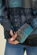Double Take Full Size Plaid Dropped Shoulder Hoodie - Maple Row Boutique 