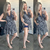 Gabby Front Dress With Attached Shorts In Navy & Cream - Maple Row Boutique 