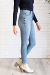 Justine High Rise Control Top Contrast Wash Skinny Jeans - Maple Row Boutique