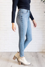 Justine High Rise Control Top Contrast Wash Skinny Jeans - Maple Row Boutique