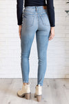 Justine High Rise Control Top Contrast Wash Skinny Jeans - Maple Row Boutique
