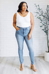 Justine High Rise Control Top Contrast Wash Skinny Jeans - Maple Row Boutique