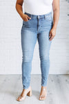 Justine High Rise Control Top Contrast Wash Skinny Jeans - Maple Row Boutique