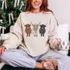 Merry Highland Cows Graphic Tee and Sweatshirt - Maple Row Boutique