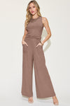 Basic Bae Full Size Ribbed Tank and Wide Leg Pants Set - Maple Row Boutique 