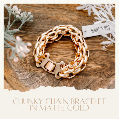 Chunky Chain Bracelet In Matte Gold - Maple Row Boutique 